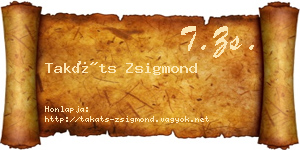 Takáts Zsigmond névjegykártya
